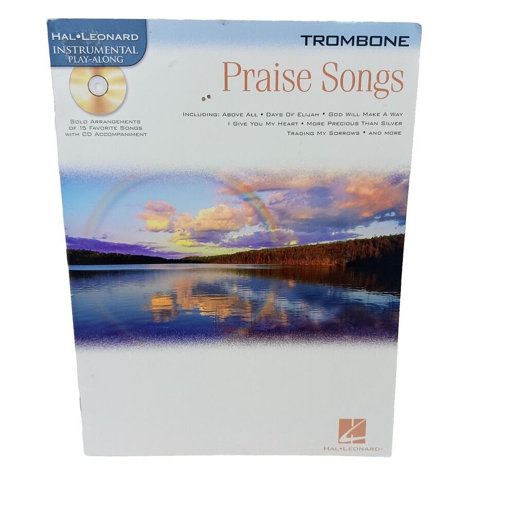 Praise Music BOOK TROMBONE Instrumental Play along 15 SONGS w CD Worship Gospel